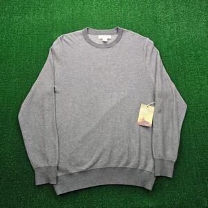 Frederik Anderson Copenhagen Sweater Mens XL Gray Crewneck Herringbone Knit NWT